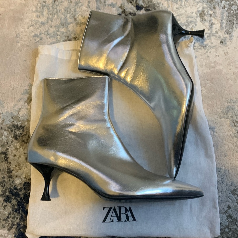 Silver Metallic Zara Boots